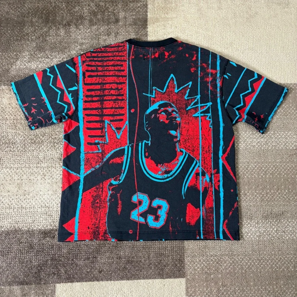 Vintage Michael Jordan AOP Graphic T-Shirt Mens Medium Black Red Blue CJ6093-657